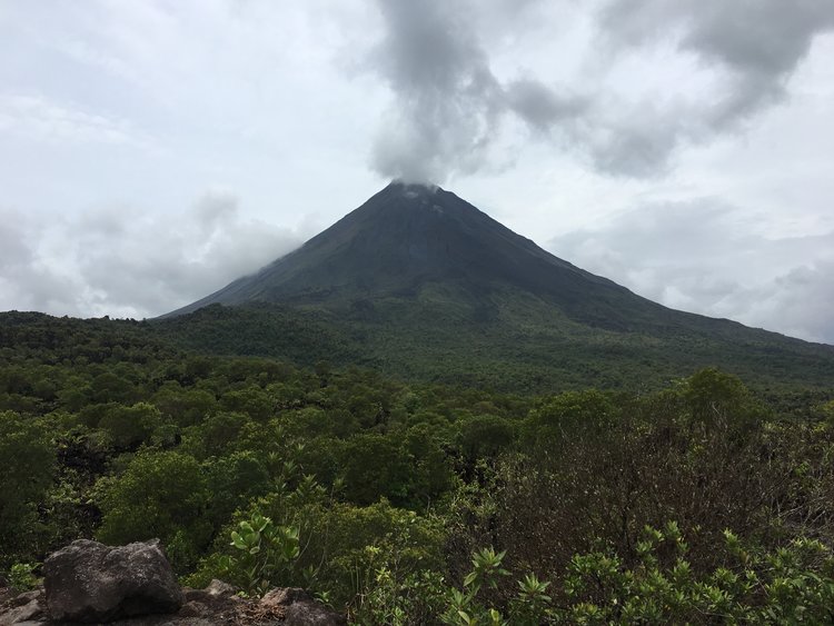 Active smoky Arenal Volcano Costa Rica