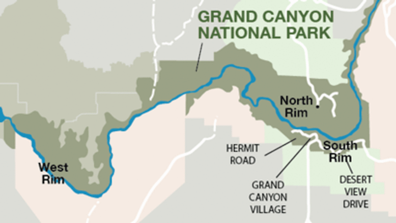 Grand Canyon Rims map