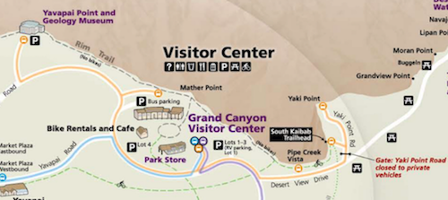 Orange Route shuttle map Grand Canyon