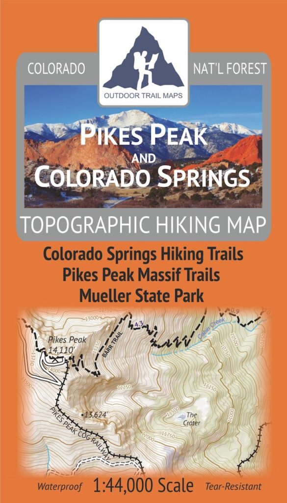 Outdoor Trail Maps Pikes Peak and Colorado Springs Map
